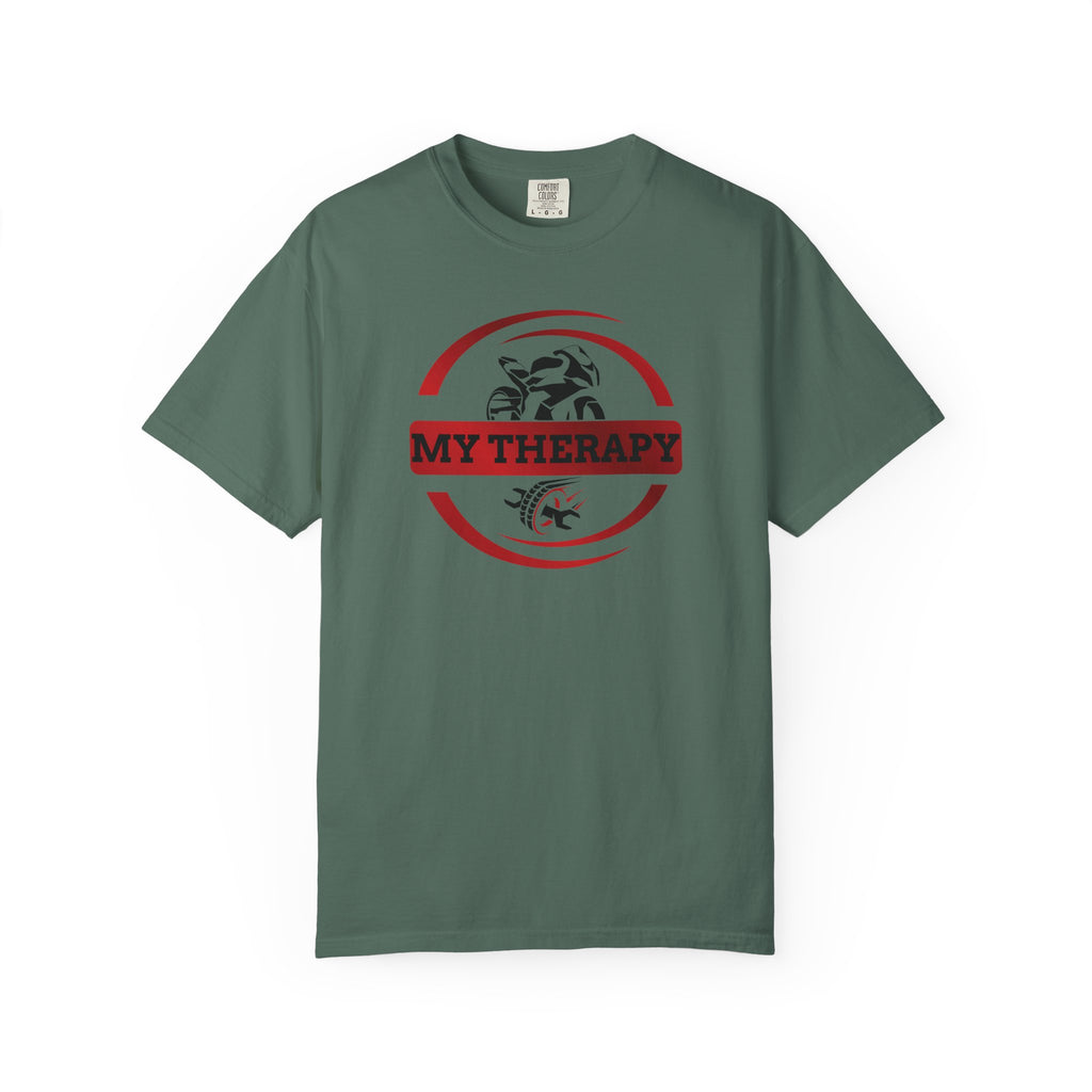 Non UK Sales Motorbike t-shirt  (My therapy) Swirl R/W