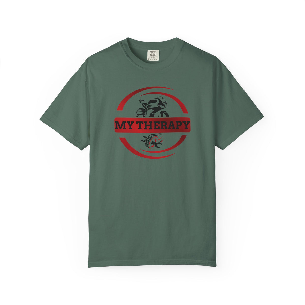 Non UK Sales Motorbike t-shirt  (My therapy) Swirl R/W