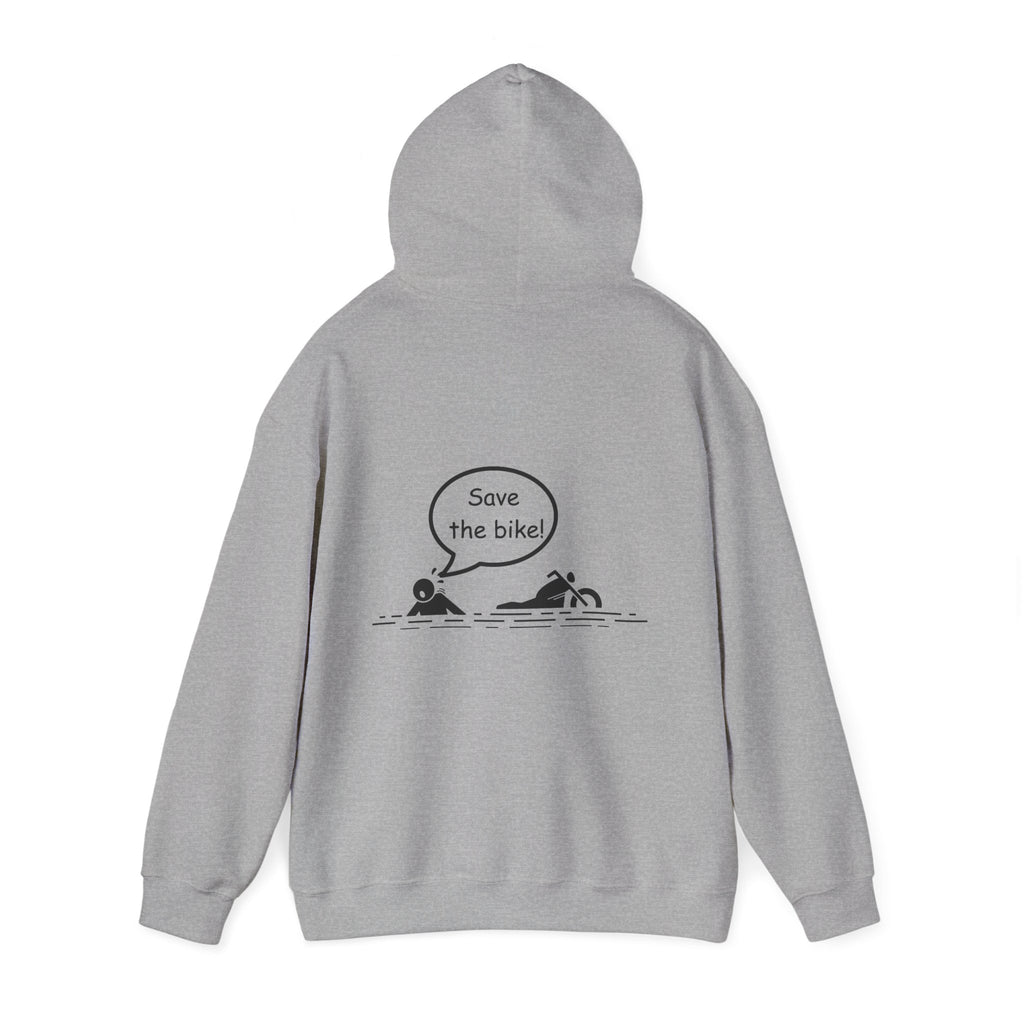 Non UK Sales Hooded Sweatshirt (Save the bike!) B/W