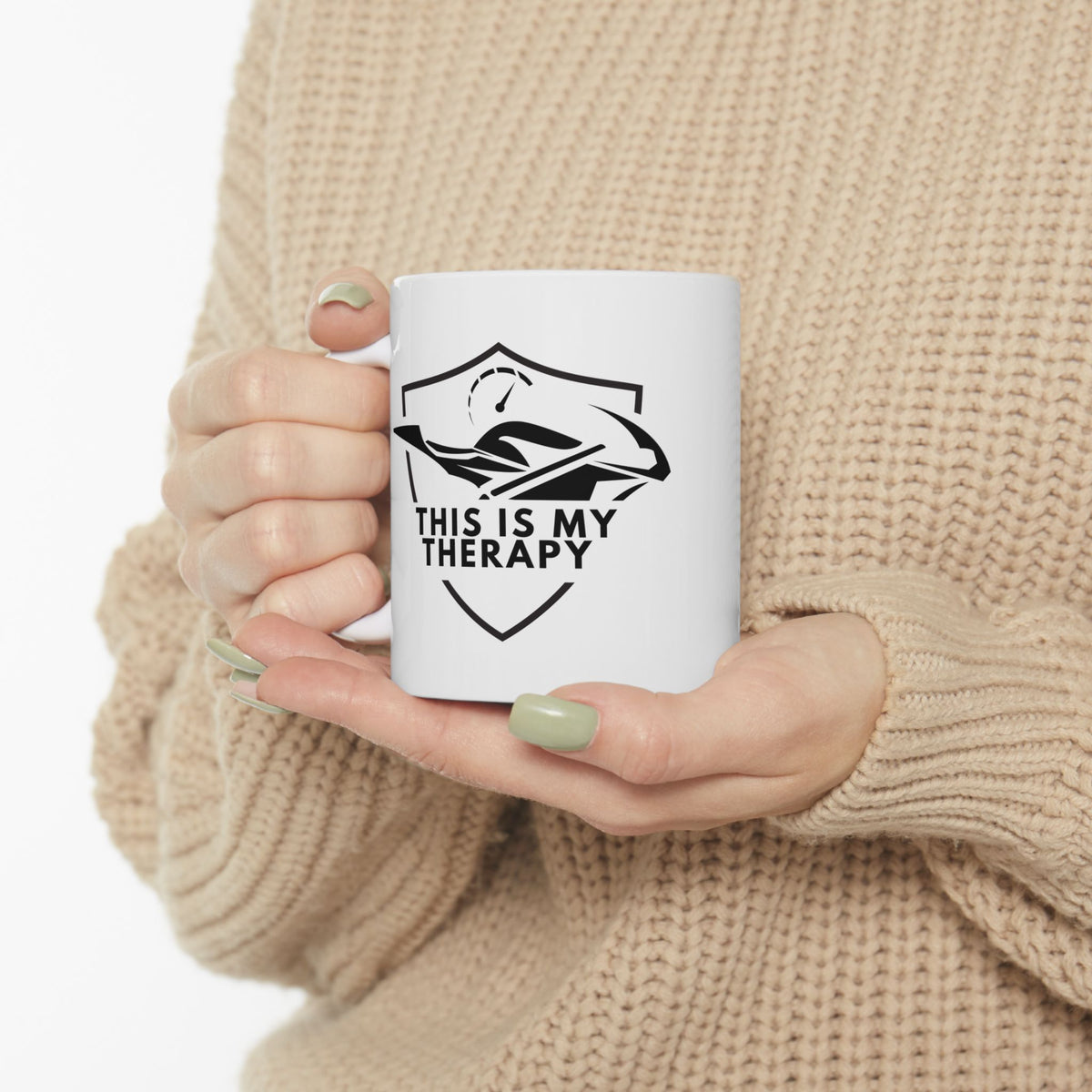 Non UK Sales 11oz And 15oz White Mug With (This is my therapy) W
