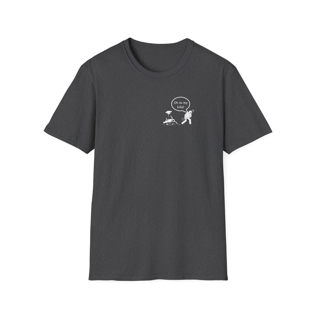 Motorbike T-shirt with 'Oh No My Bike!' Small Logo