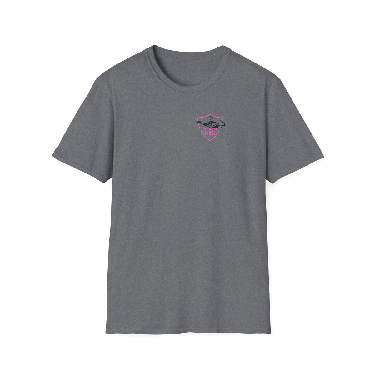 Motorbike T-shirt with 'Because Therapy is Expensive' (3) Small Logo