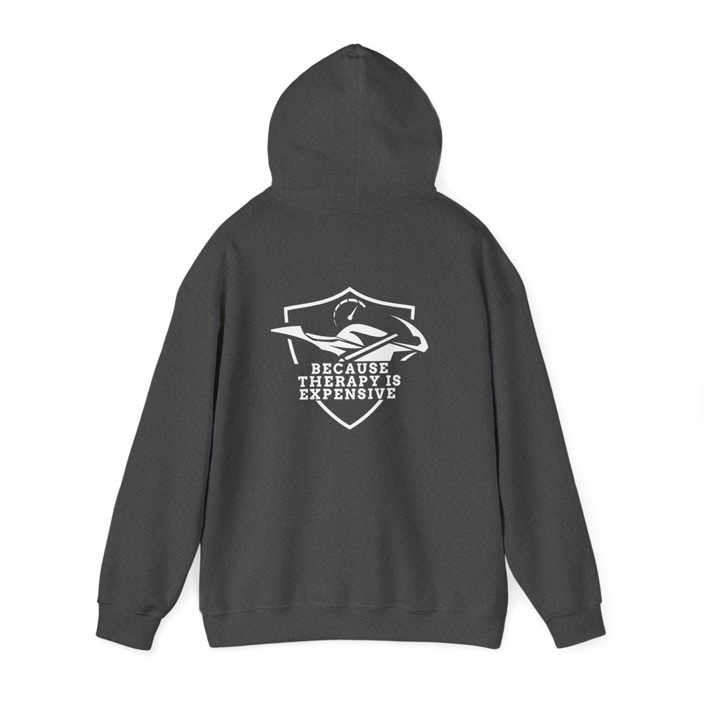 Non UK Sales Hooded Sweatshirt (Because therapy is expensive) W/B