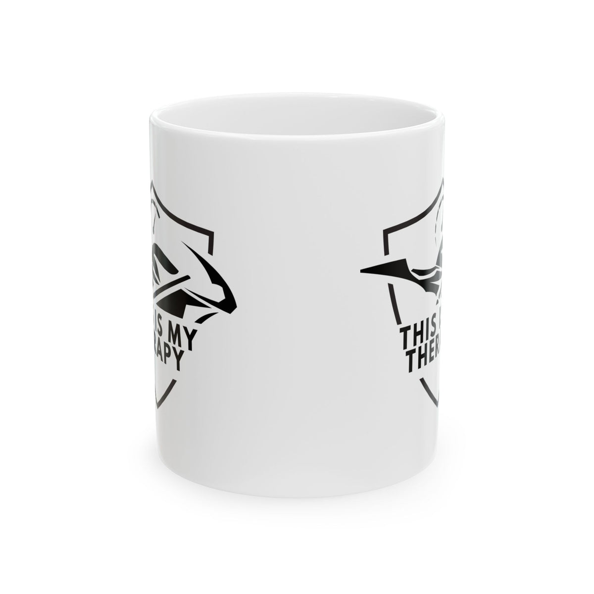 Non UK Sales 11oz And 15oz White Mug With (This is my therapy) W