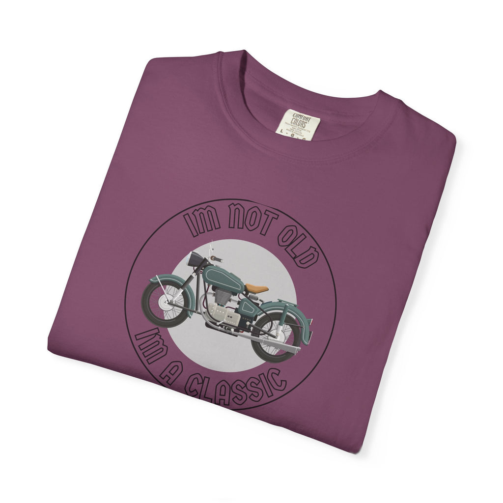 Non UK Sales Motorbike t-shirt  (Im not old, Im a classic) B/W