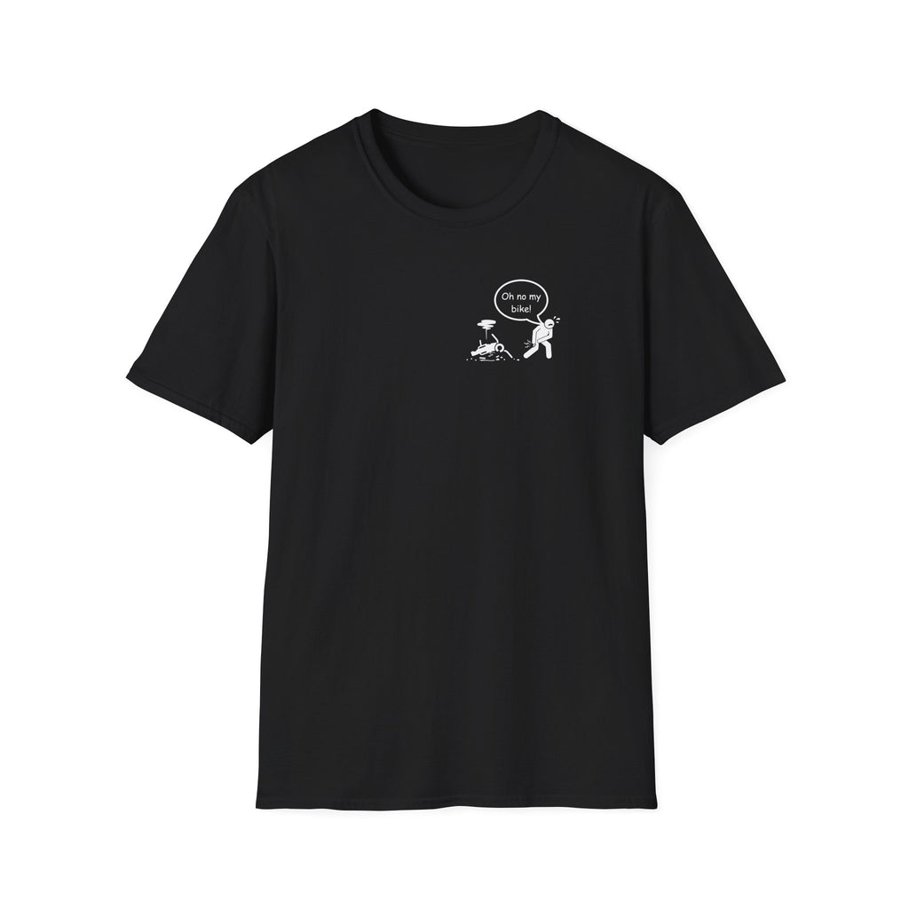 Motorbike T-shirt with 'Oh No My Bike!' Small Logo
