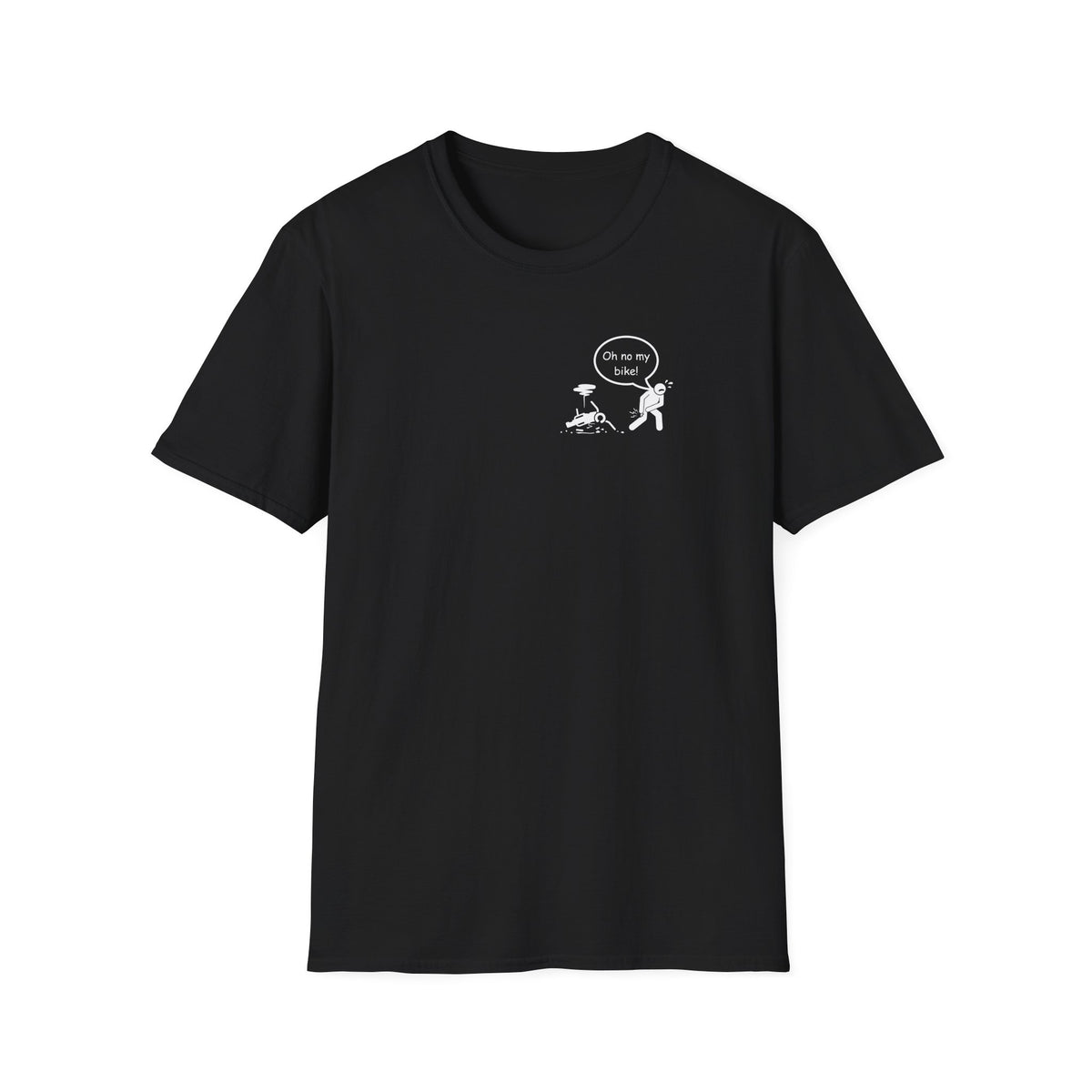 Motorbike T-shirt with 'Oh No My Bike!' Small Logo