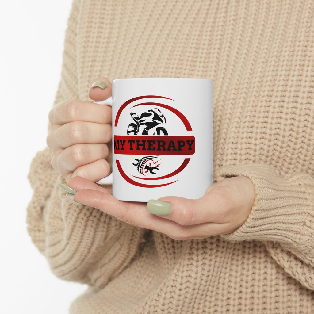 Non UK Sales 11oz And 15oz White Mug With (My Therapy) R/W