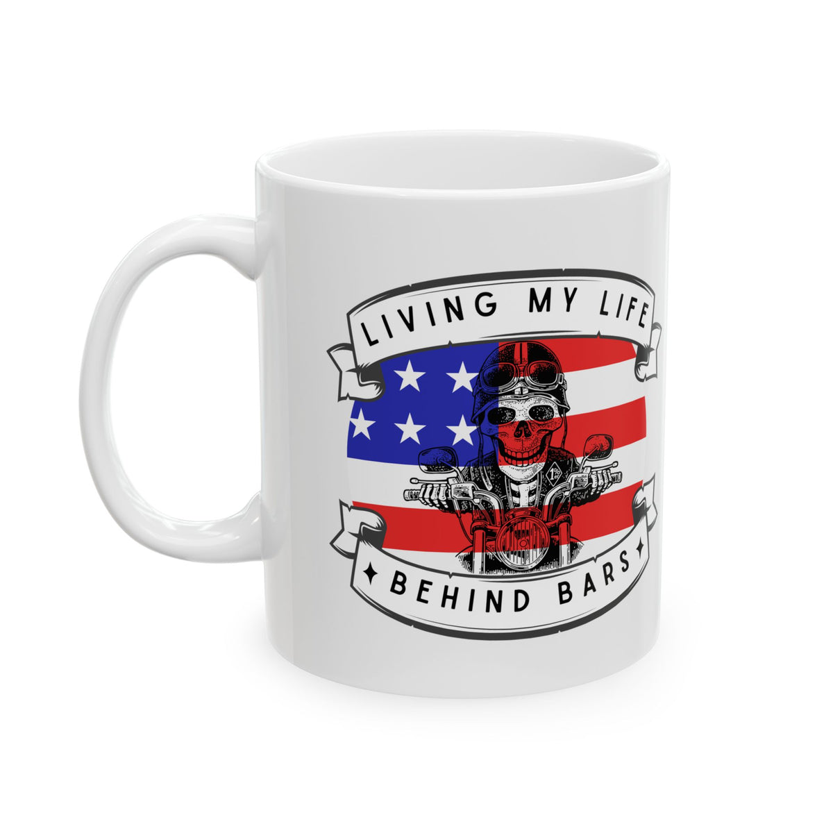 Non UK Sales 11oz And 15oz White Mug With (Living my life behind bars)