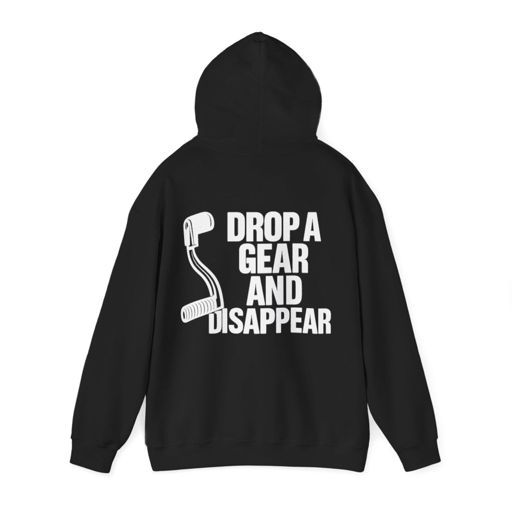 Unisex Heavy Blend™ Hooded Sweatshirt (Drop A Gear And Disappear) Back