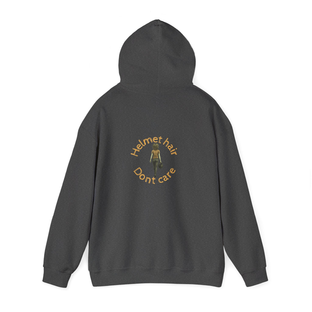 Non UK Sales Hooded Sweatshirt (Helmet hair, Don't care) Y/B