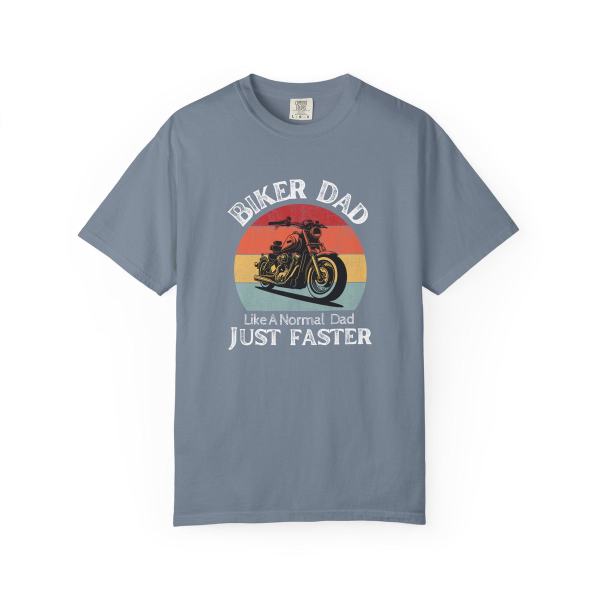 Non UK Sales Motorbike t-shirt  (Biker Dad, Like a normal Dad, Just faster) W/B