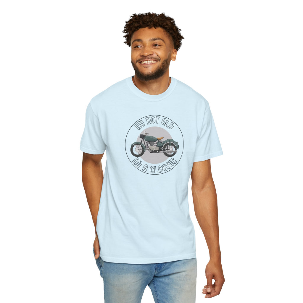 Non UK Sales Motorbike t-shirt  (Im not old, Im a classic) B/W