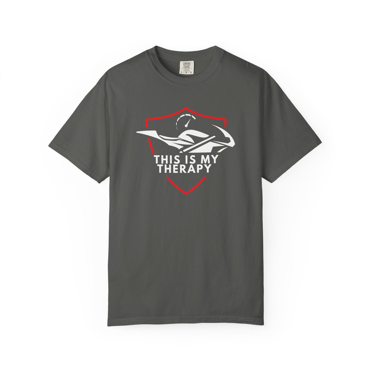 Non UK Sales Motorbike t-shirt  (This is my therapy)  WR/B