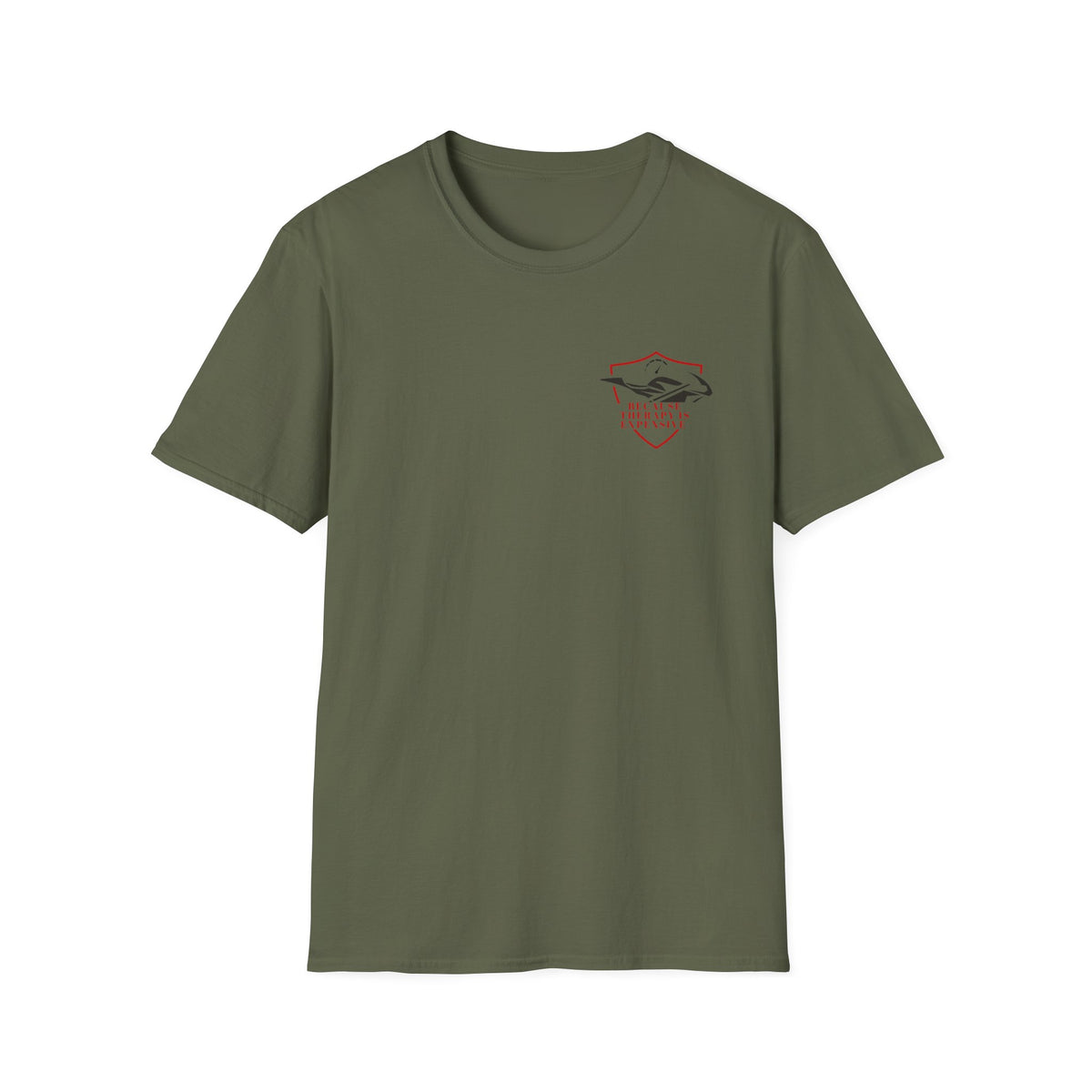 Motorbike T-shirt with 'Because Therapy is Expensive' (4) Small Logo
