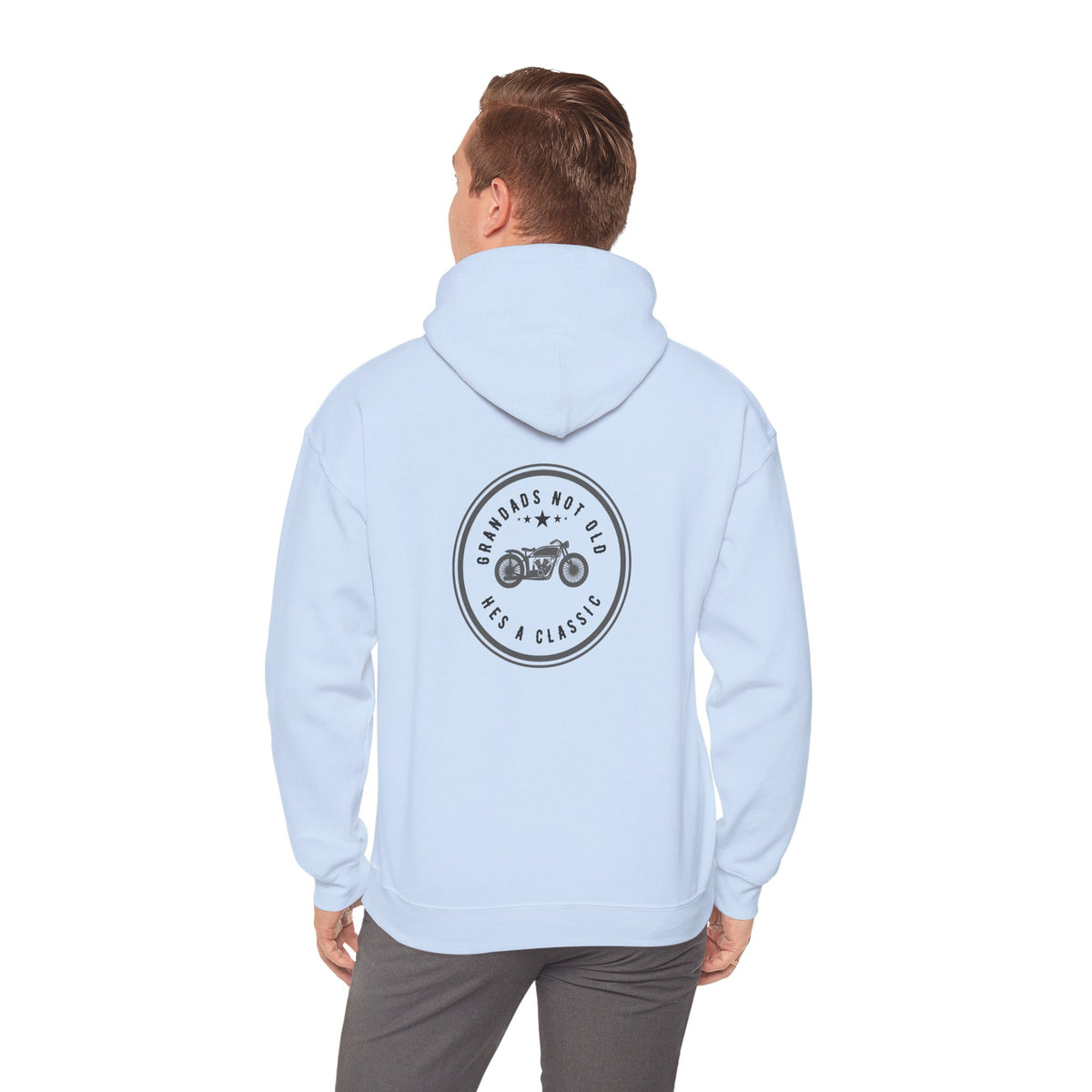 Non UK Sales Hooded Sweatshirt (Grandads not old, Hes a classic) B/W