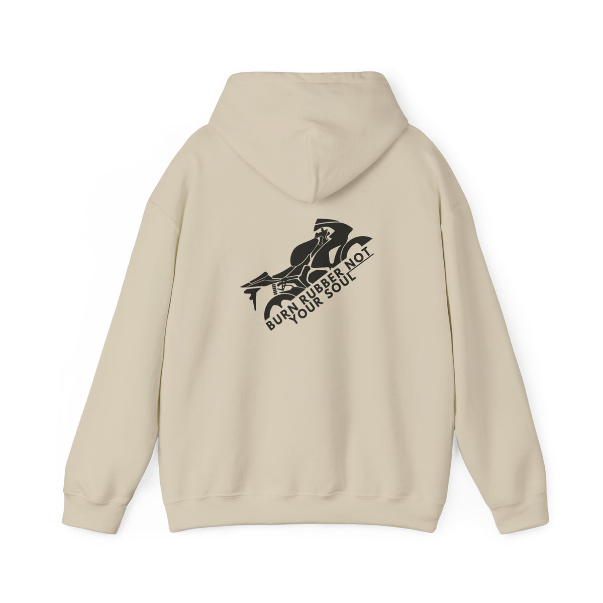 Non UK Sales Hooded Sweatshirt (Burn rubber, Not your soul) B/W