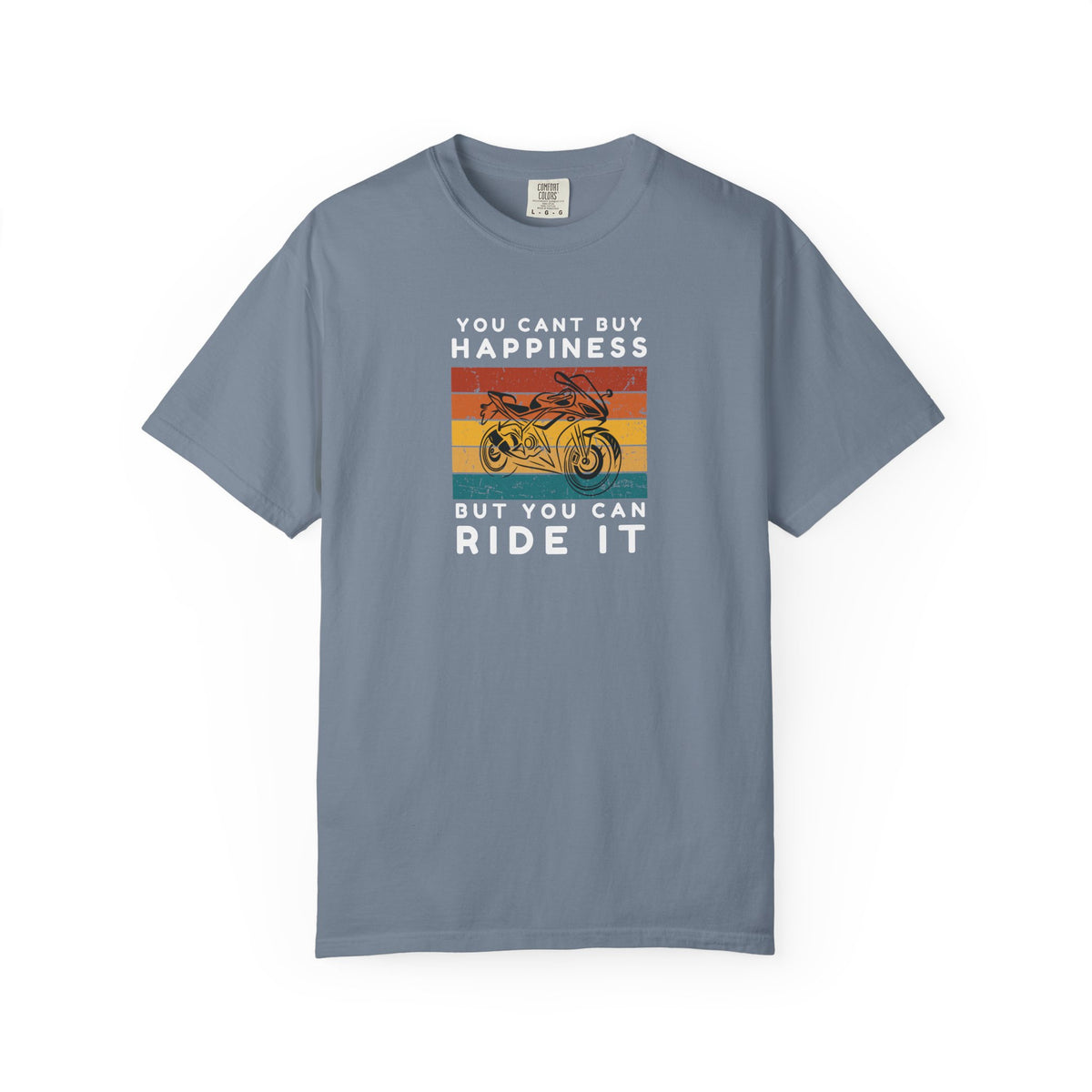 Non UK Sales Motorbike t-shirt  (You Cant buy happiness, But you can ride it)  W/Bs