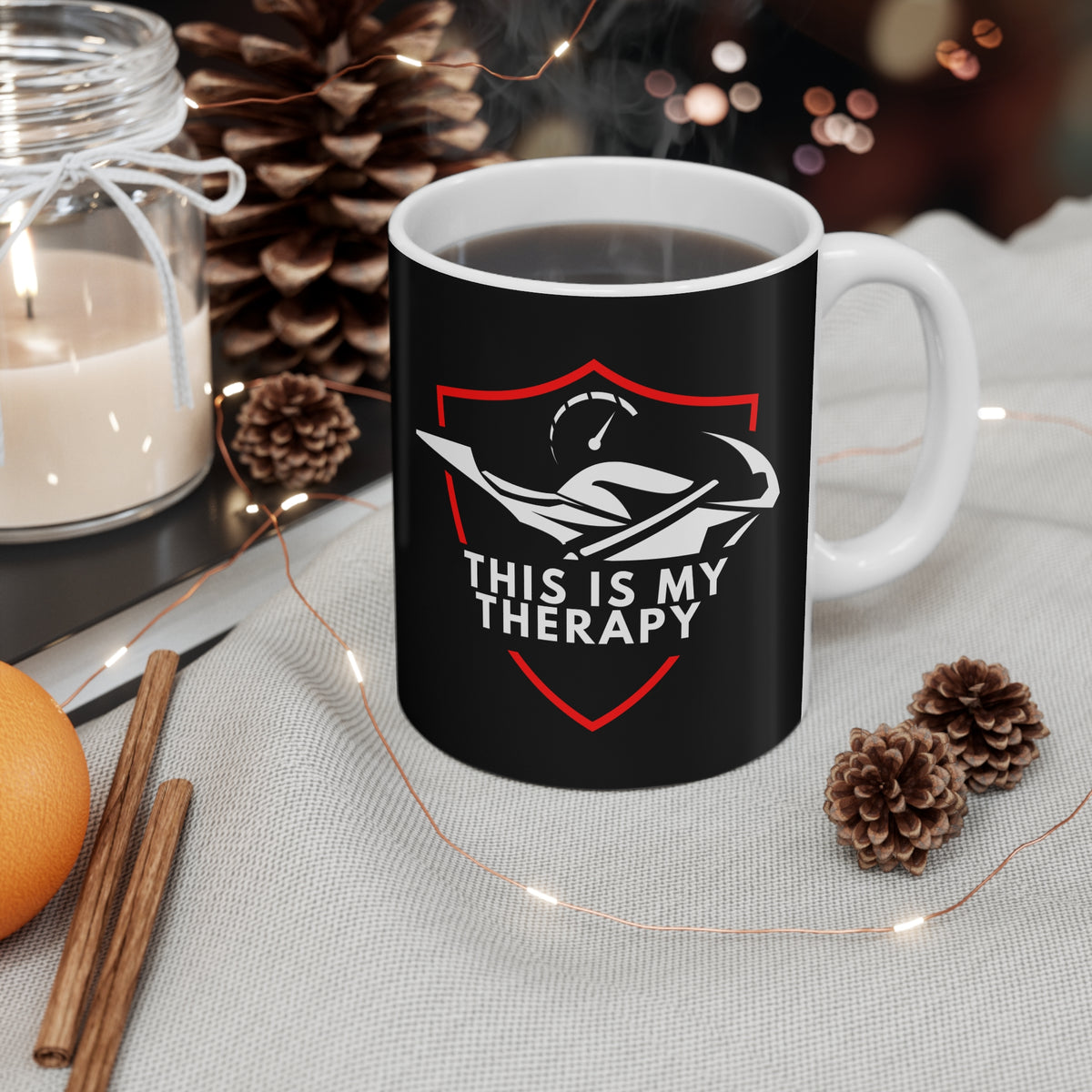 11oz White Mug With (This is my therapy) (1)