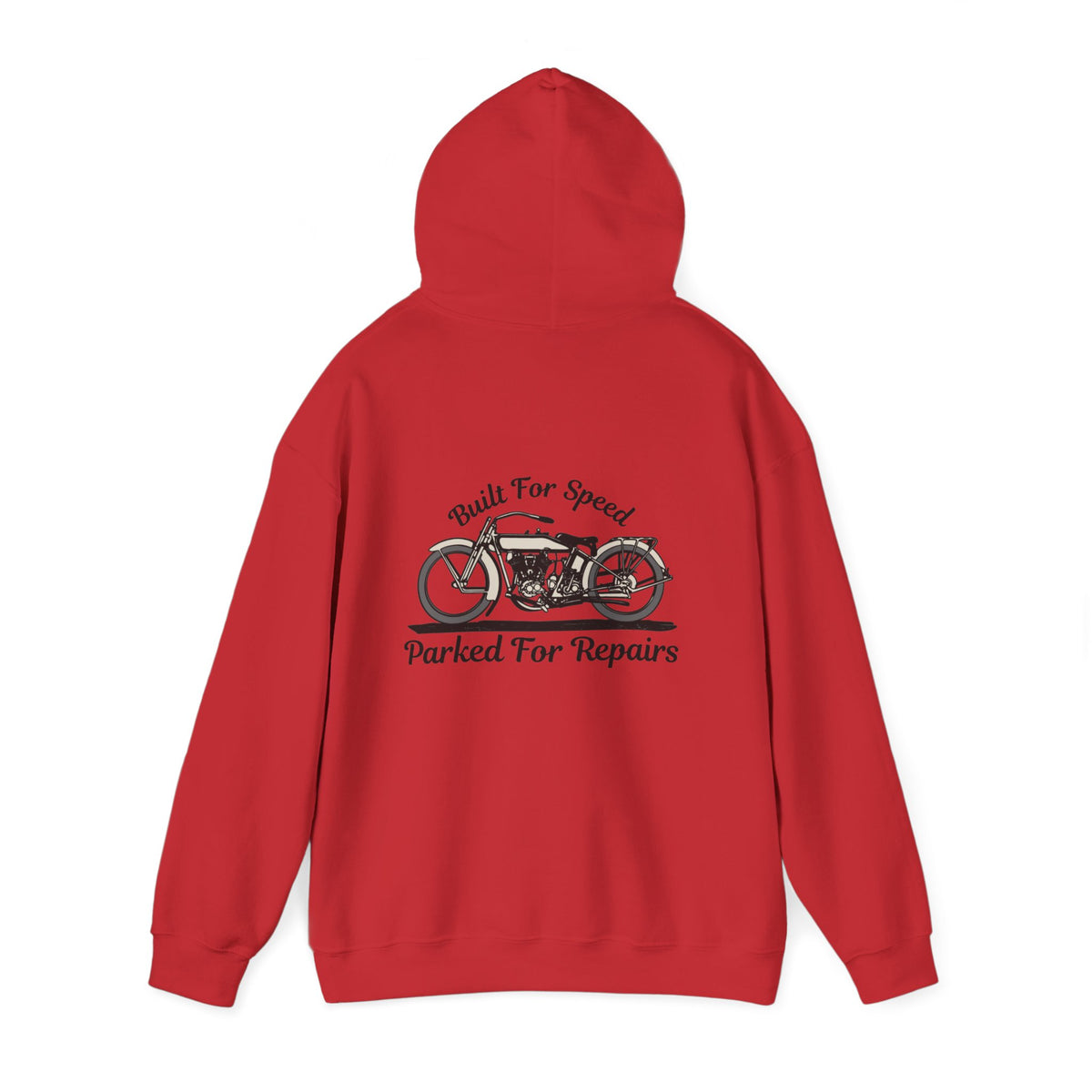 Non UK Sales Hooded Sweatshirt (Built for speed, Parked for repairs) B/W