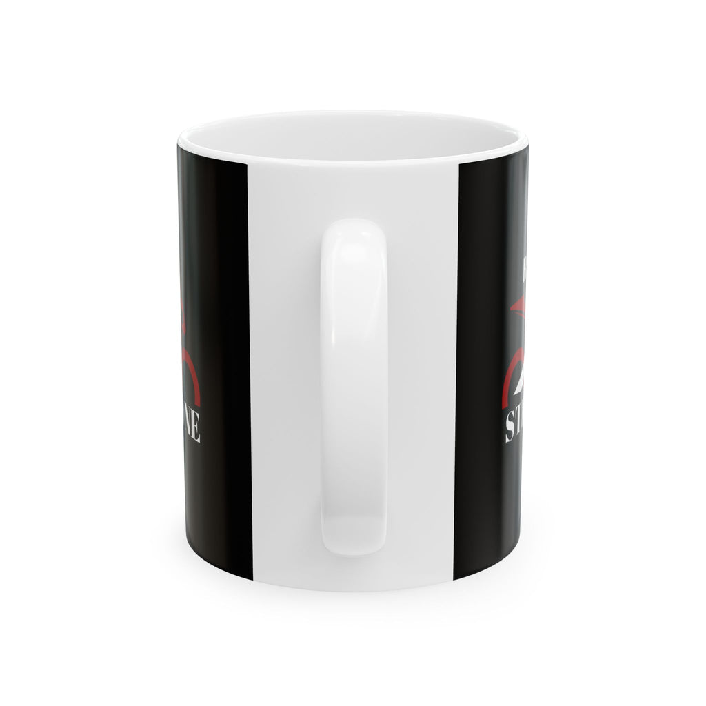 Non UK Sales 11oz And 15oz White Mug With (Ride on, Stress gone) R/B
