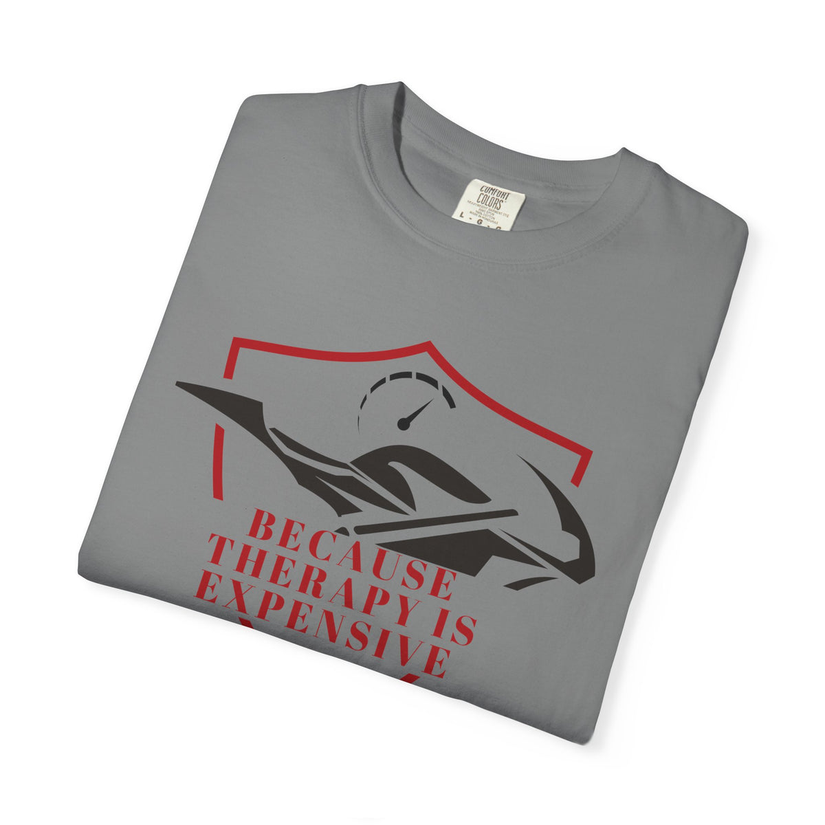 Non UK Sales Motorbike t-shirt  (Because Therapy is expensive) R/W