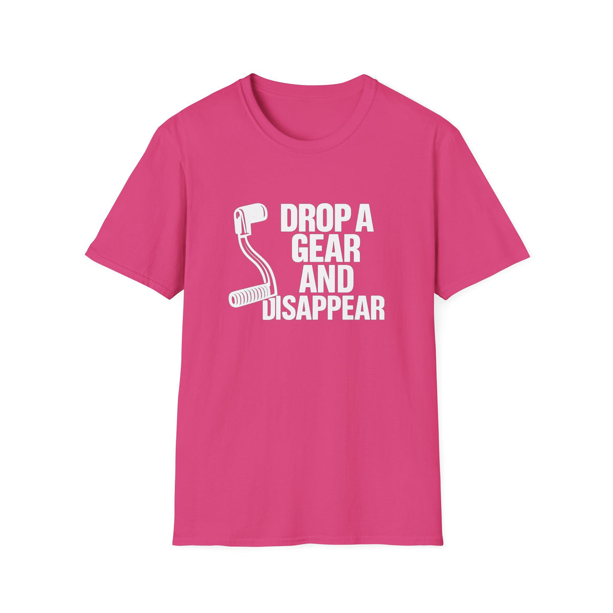 Motorbike T-shirt with 'Drop a gear and disappear'