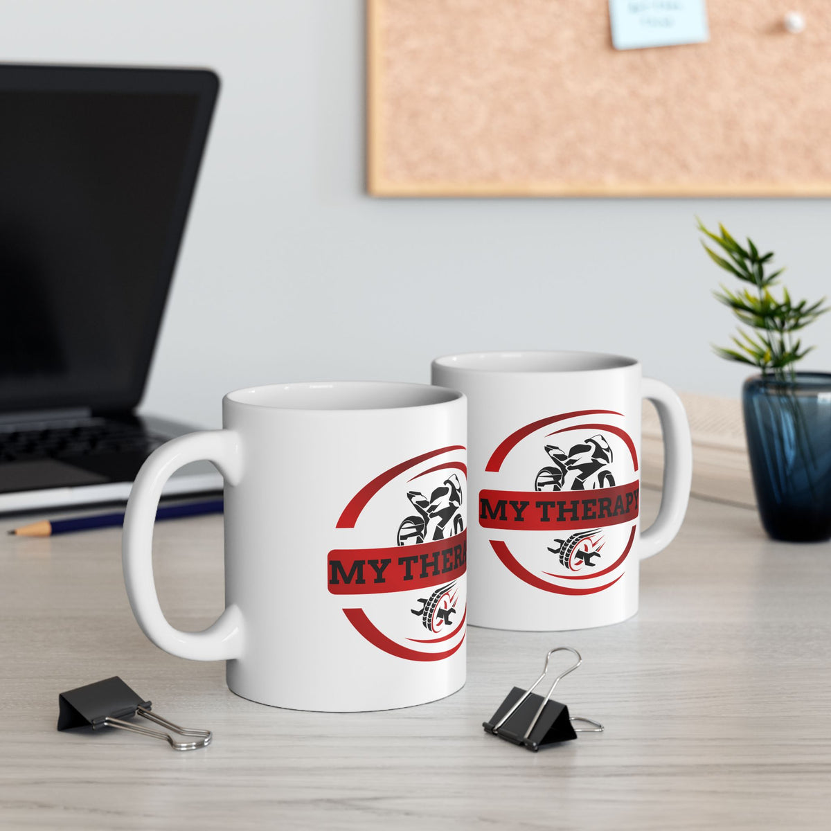 Non UK Sales 11oz And 15oz White Mug With (My Therapy) R/W