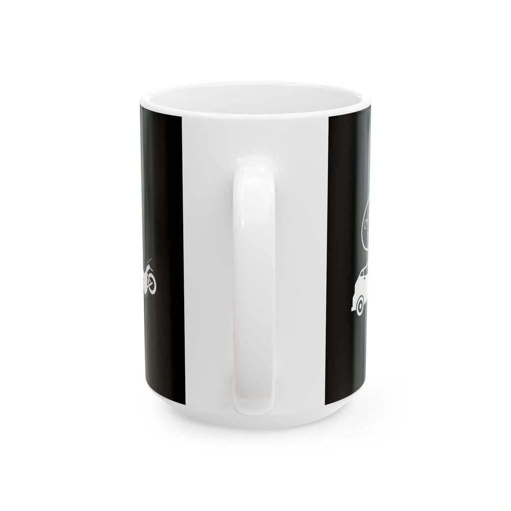 Non UK Sales 11oz And 15oz White Mug With (Oh no my bike!) B/W2