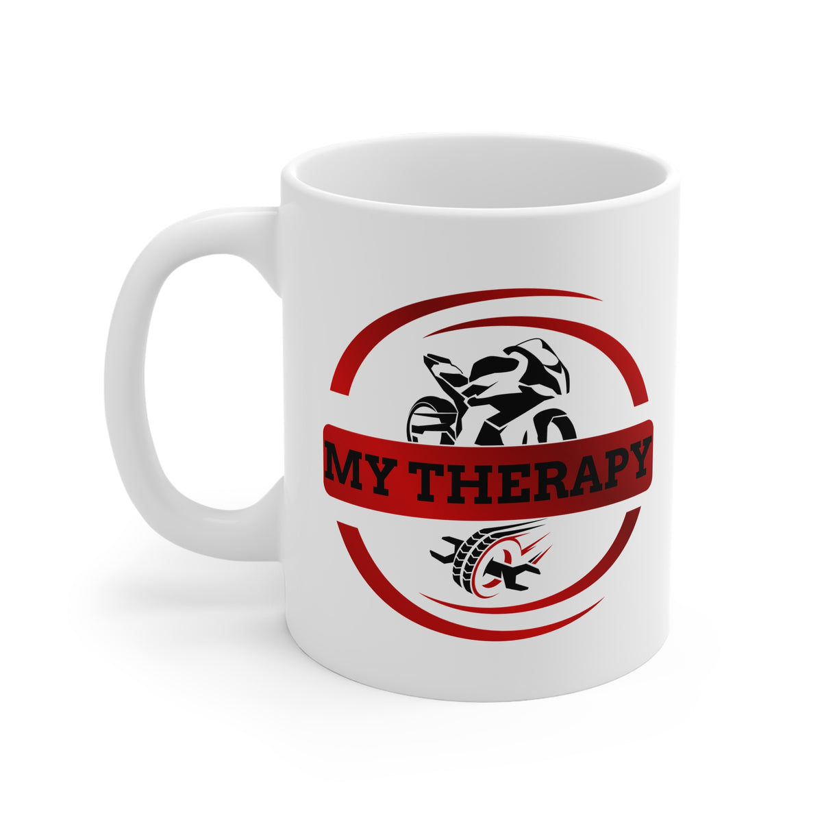 11oz White Mug With (My Therapy) (Red)