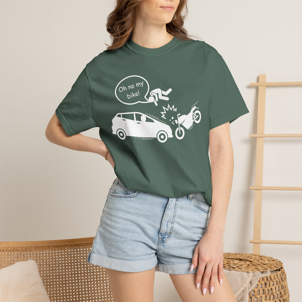Non UK Sales Motorbike t-shirt (Oh no my bike) Car W/B