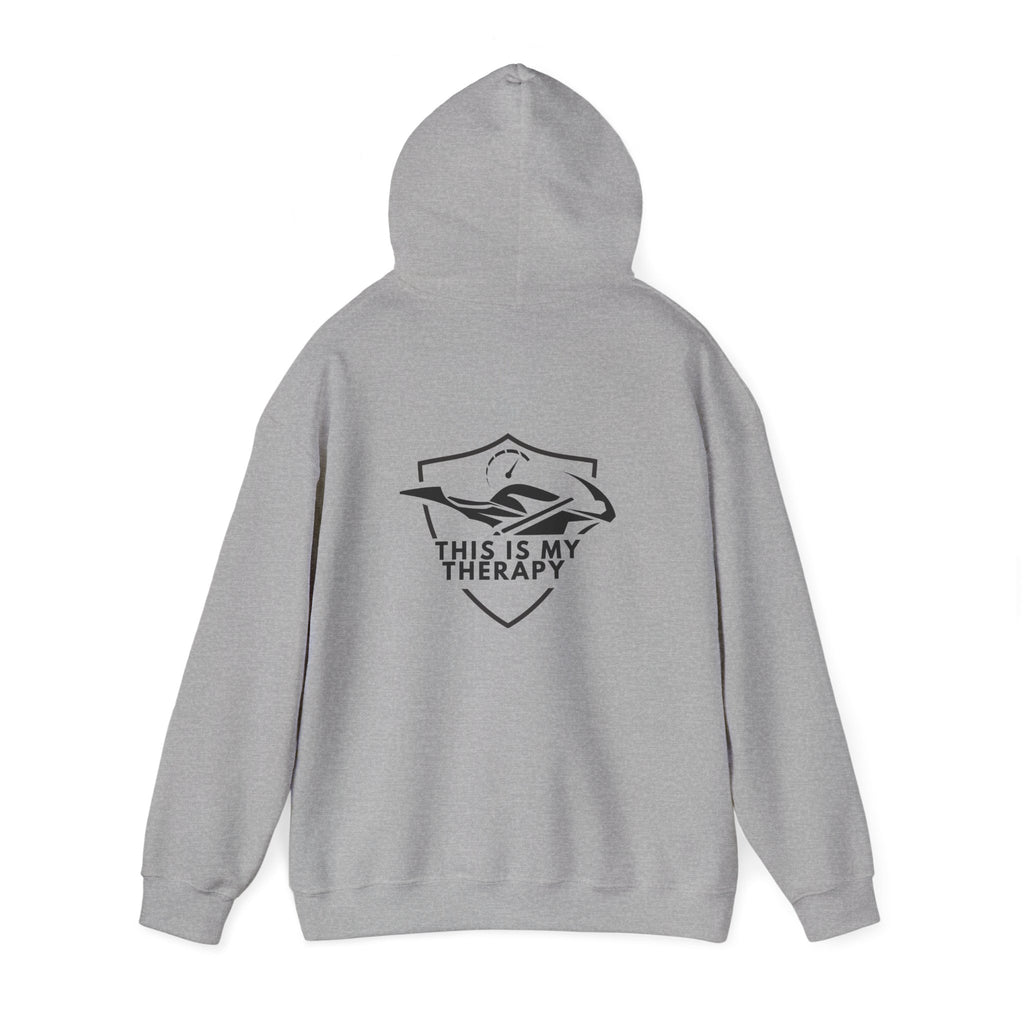 Non UK Sales Hooded Sweatshirt (This is my therapy) B/W