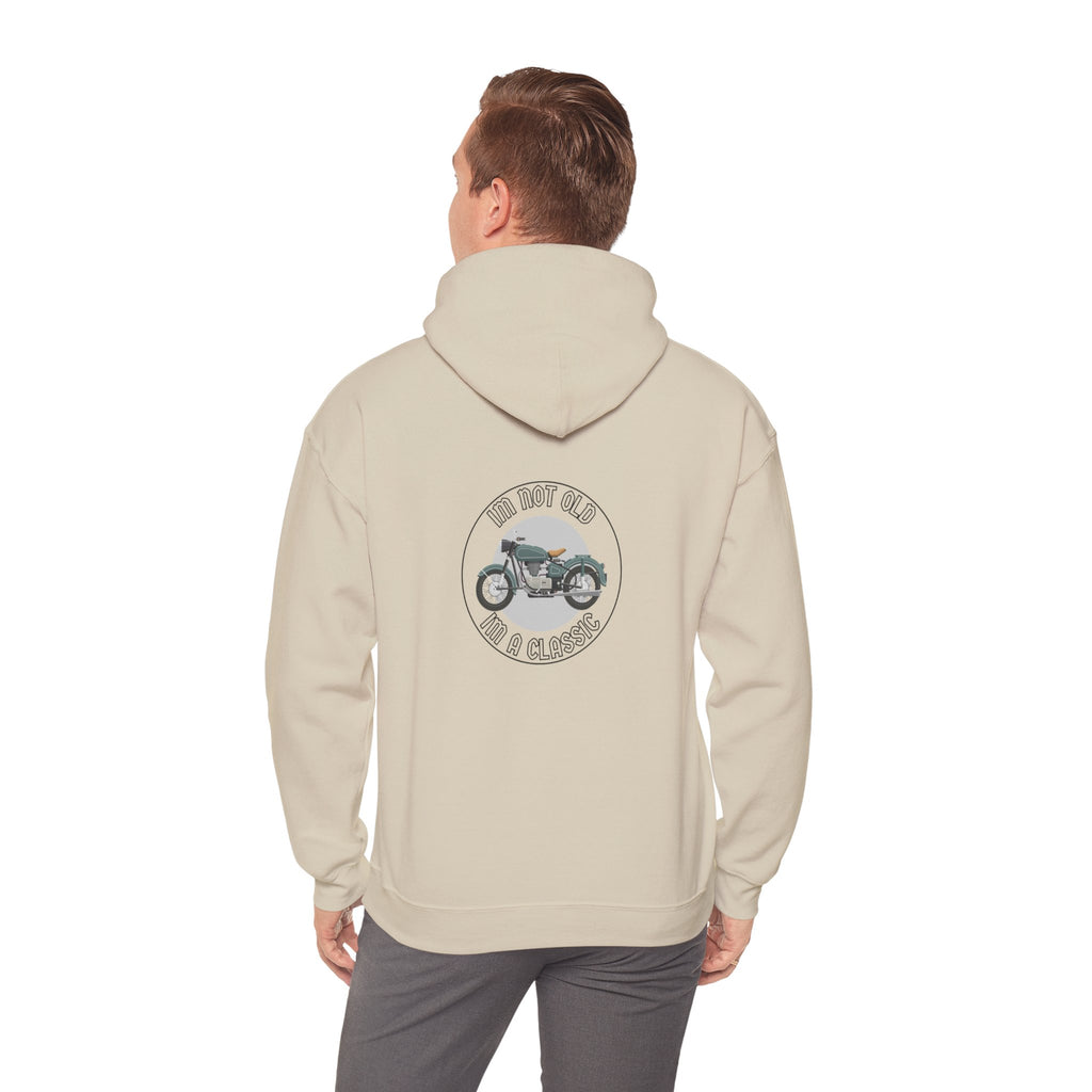 Non UK Sales Hooded Sweatshirt (I'm not old, I'm a classic) B/W