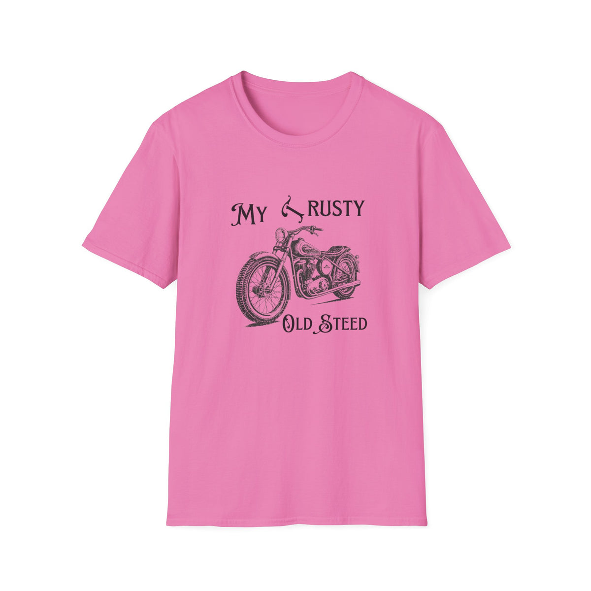 Motorbike T-shirt with 'My Trusty (Rusty) Old Steed' (2)