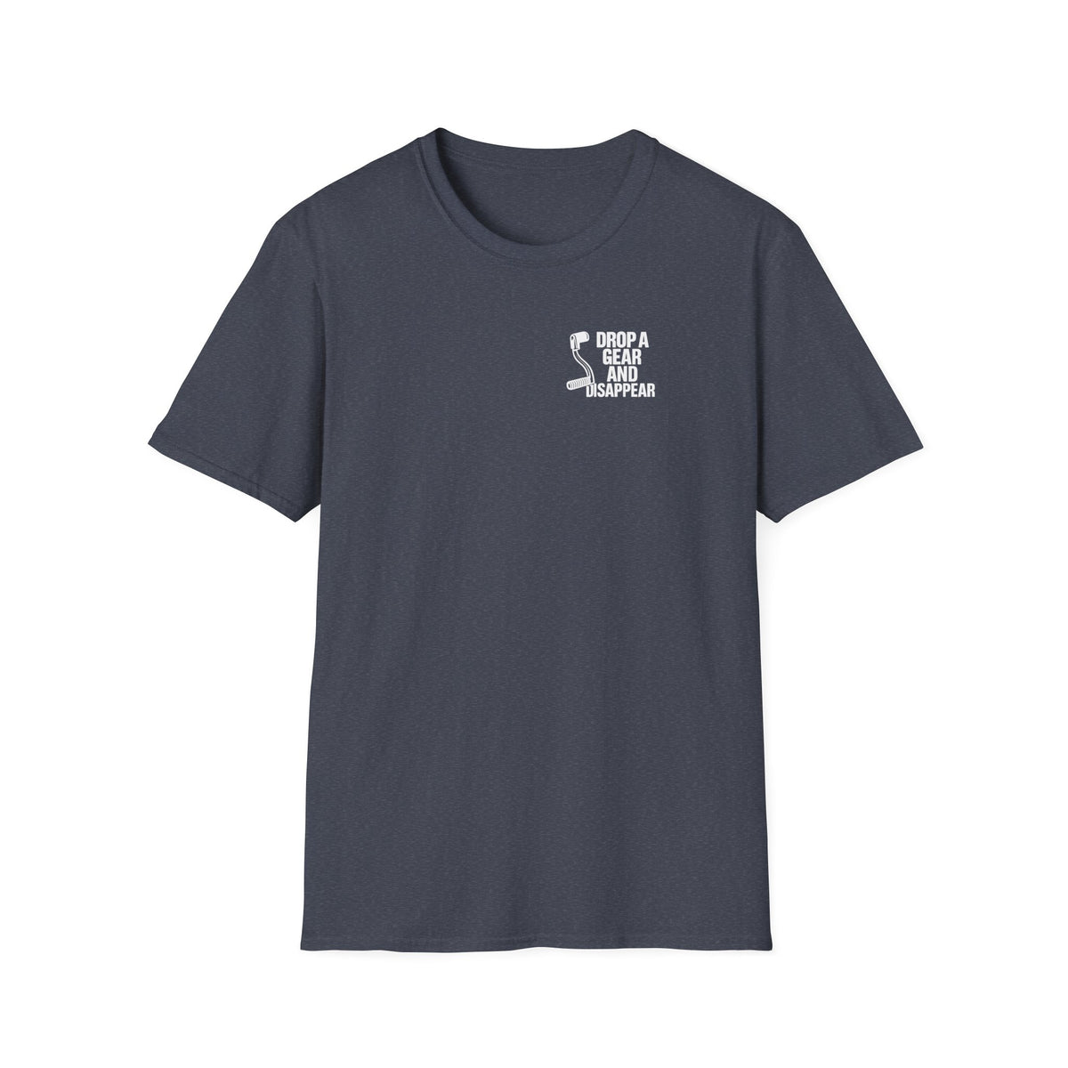 Motorbike T-shirt with 'Drop a gear and disappear' Small Logo