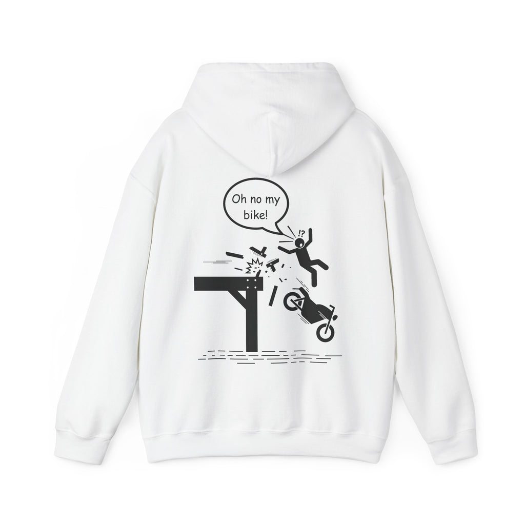 Unisex Heavy Blend™ Hooded Sweatshirt (Oh No My Bike) 4 Back