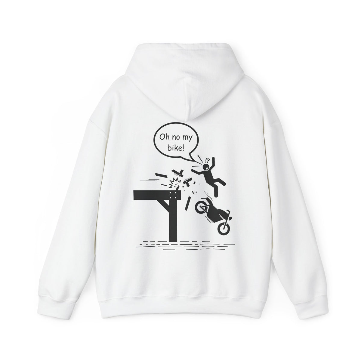 Unisex Heavy Blend™ Hooded Sweatshirt (Oh No My Bike) 4 Back