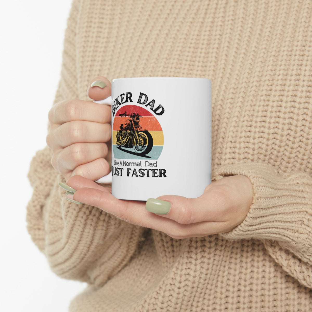 Non UK Sales 11oz And 15oz White Mug With (Biker Dad, Like a normal Dad, Just faster)