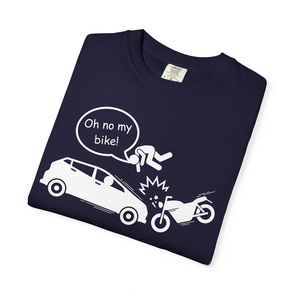 Non UK Sales Motorbike t-shirt (Oh no my bike) Car W/B