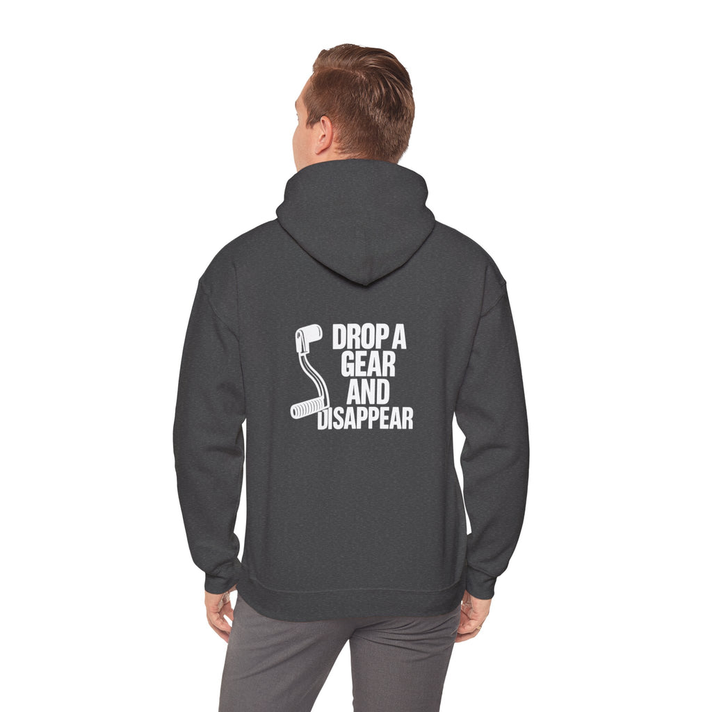 Non UK Sales Hooded Sweatshirt (Drop a gear and disappear) W/B