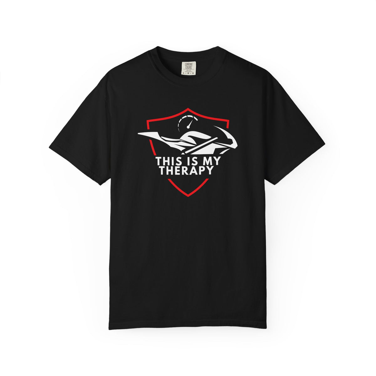Non UK Sales Motorbike t-shirt  (This is my therapy)  WR/B
