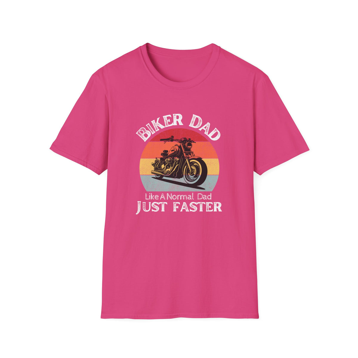 Motorbike T-shirt with 'Biker dad, Like a normal dad, Just faster' (2)