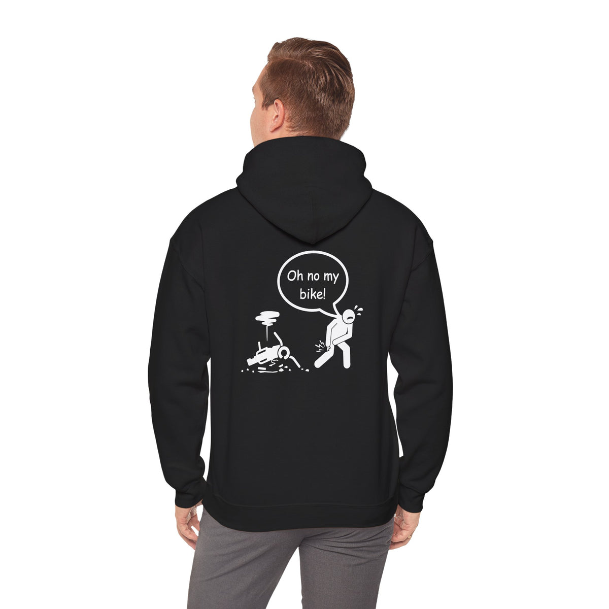 Non UK Sales Hooded Sweatshirt (Oh no my bike (Dropped) B/W