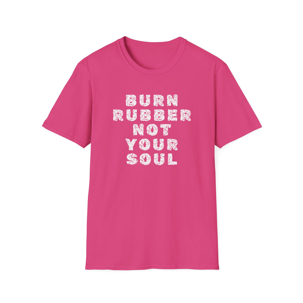 Motorbike T-shirt with 'Burn Rubber, Not your Soul' (5)