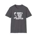 Motorbike T-shirt with 'Drop a gear and disappear'