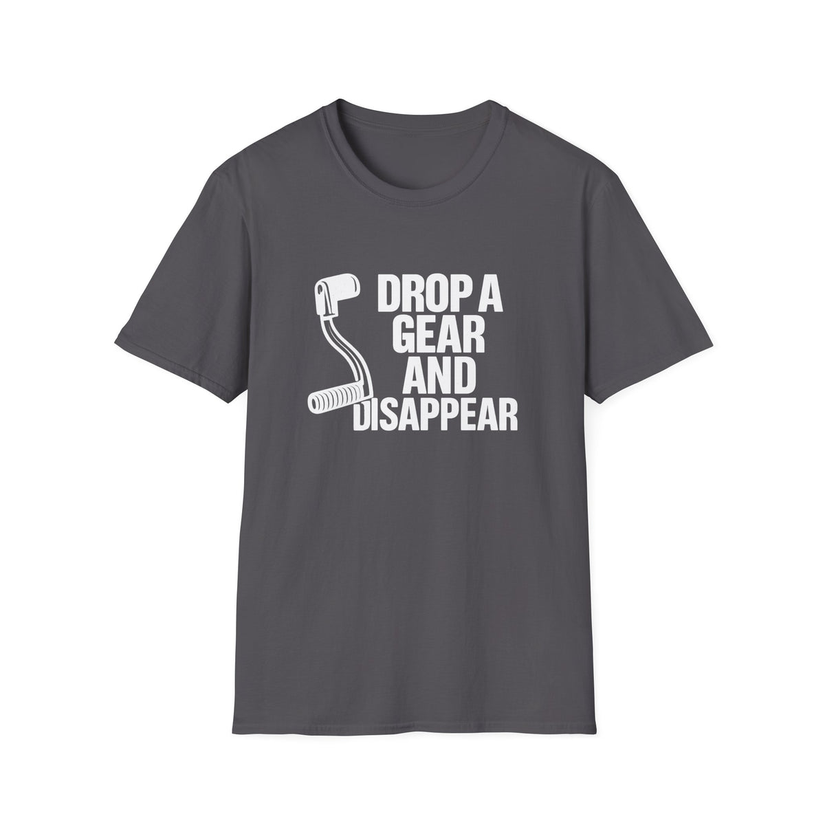 Motorbike T-shirt with 'Drop a gear and disappear'
