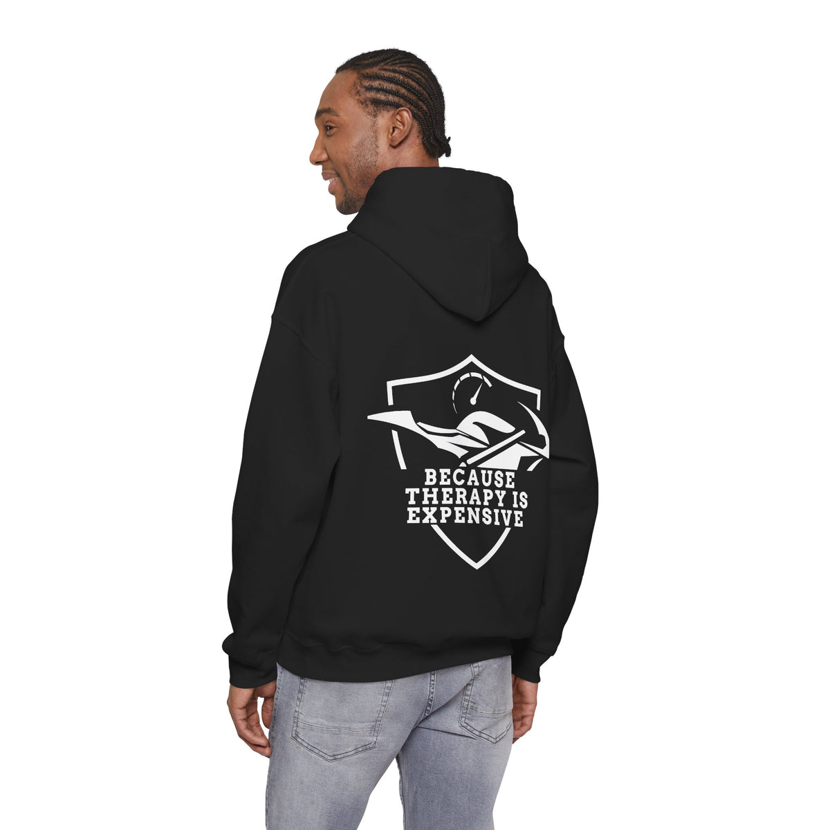 Unisex Heavy Blend™ Hooded Sweatshirt (Because Therapy Is Expensive) 2 Back