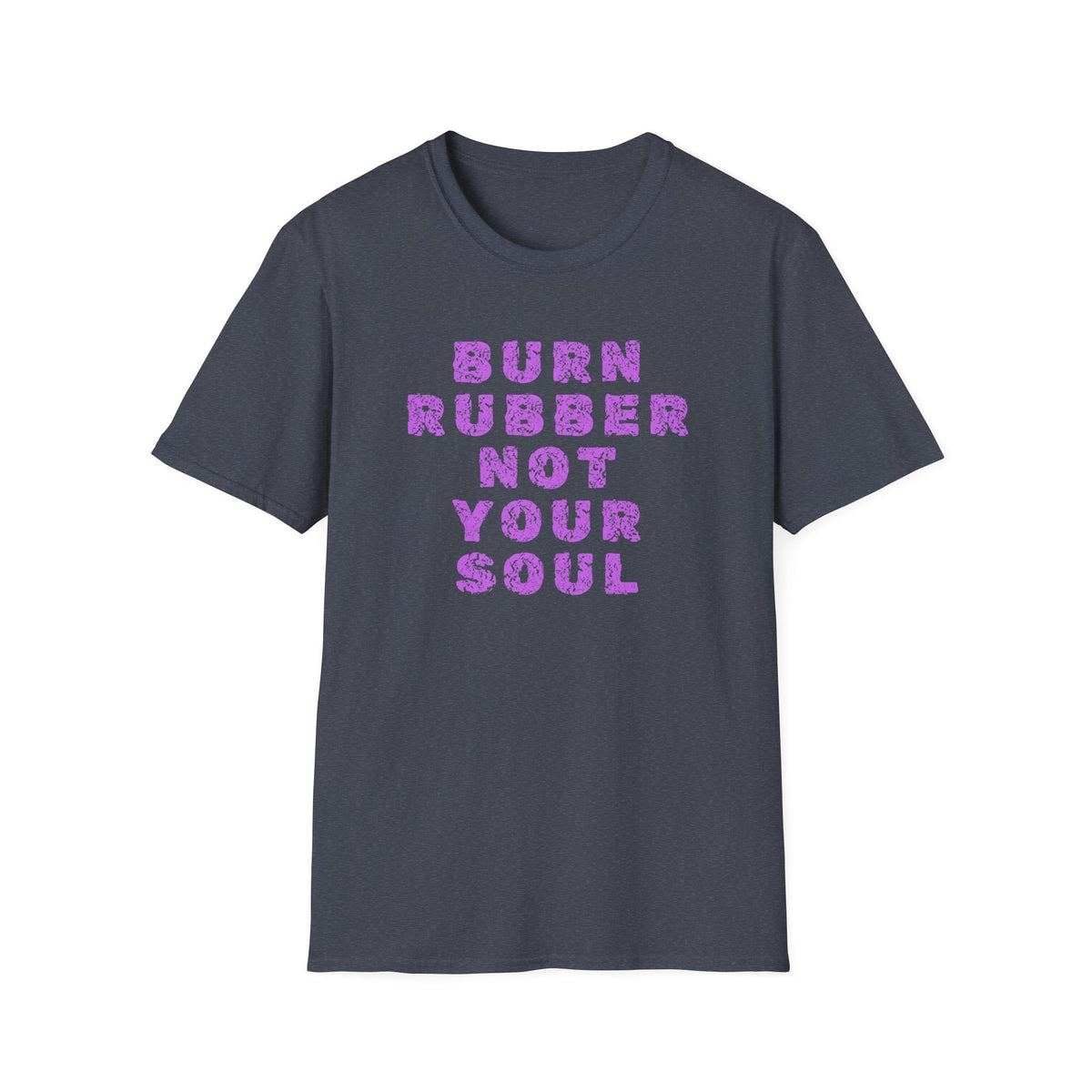 Motorbike T-shirt with 'Burn Rubber, Not your Soul' (3)