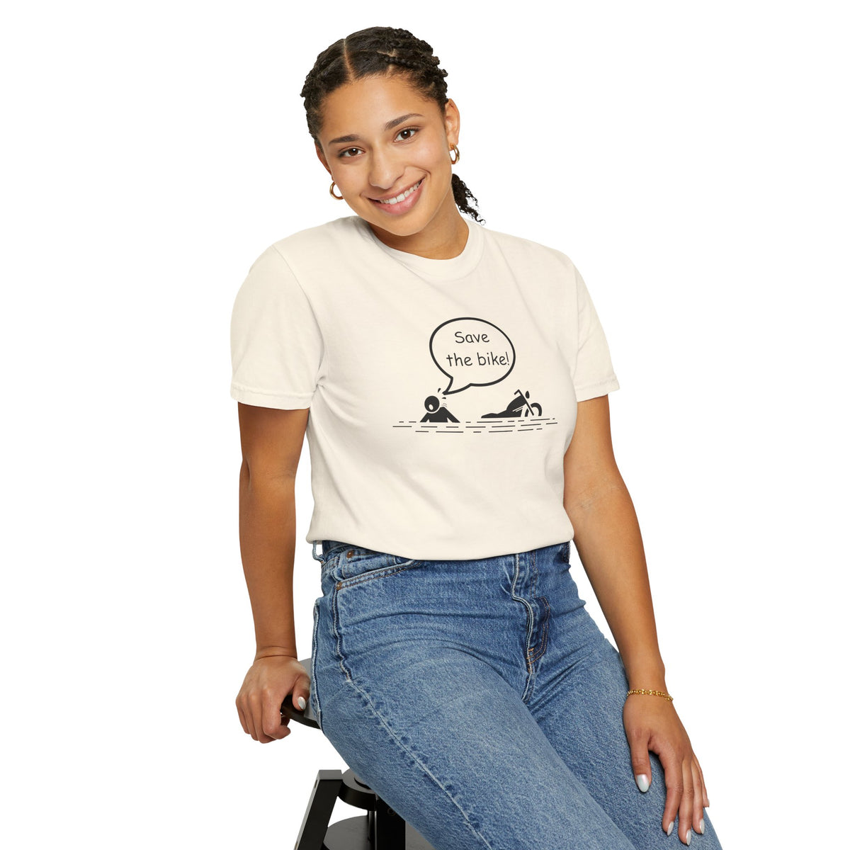 Non UK Sales Motorbike t-shirt (Save The Bike)  B/W