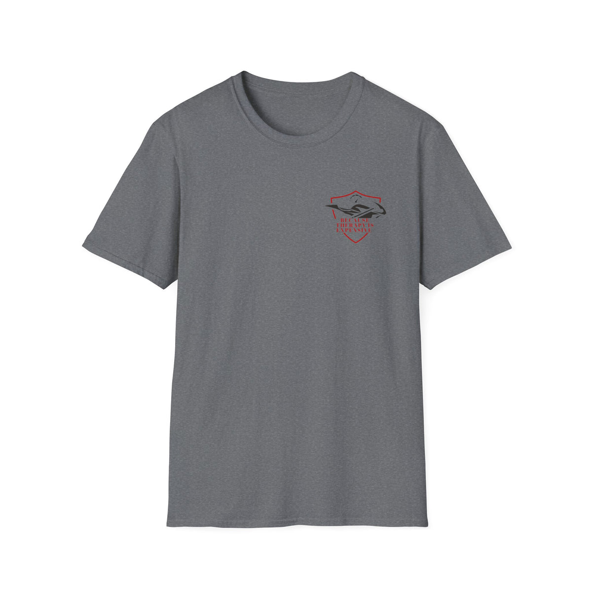 Motorbike T-shirt with 'Because Therapy is Expensive' (4) Small Logo